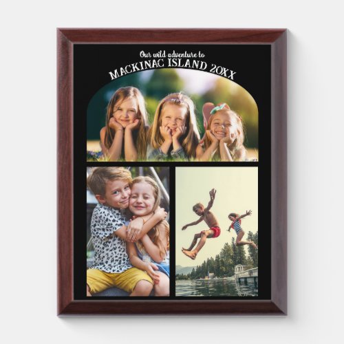 3 Photo Collage  Family Vacation or Reunion Album Award Plaque