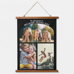 3 Photo Collage Family Vacation or Reunion Album Hanging Tapestry