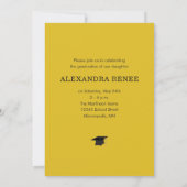3 Photo Collage Gold and Black Graduation Party Invitation (Back)