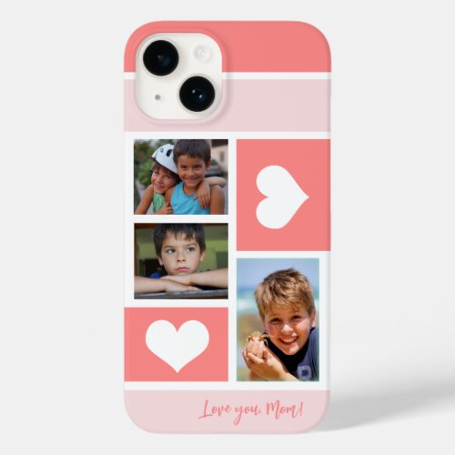 3 photo collage love you mom heart modern cute Case_Mate iPhone 14 case