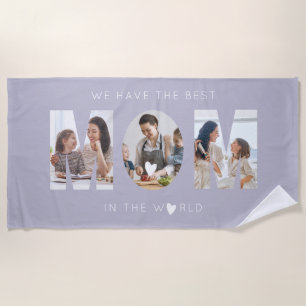 3 photo collage mom beach towel