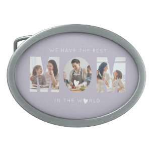 3 photo collage mom belt buckle