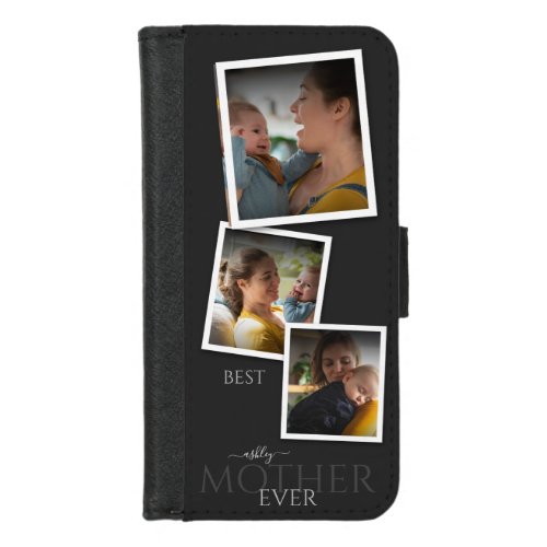 3 Photo Collage Mom Family Memorable Mothers Day iPhone 87 Wallet Case