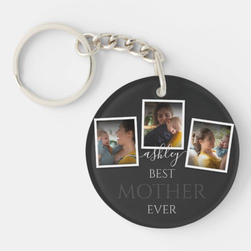 3 Photo Collage Mom Family Memorable Mothers Day Keychain