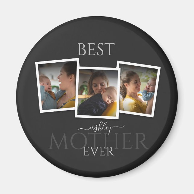 3 Photo Collage Mom Family Memorable Mother's Day Magnet (Front)