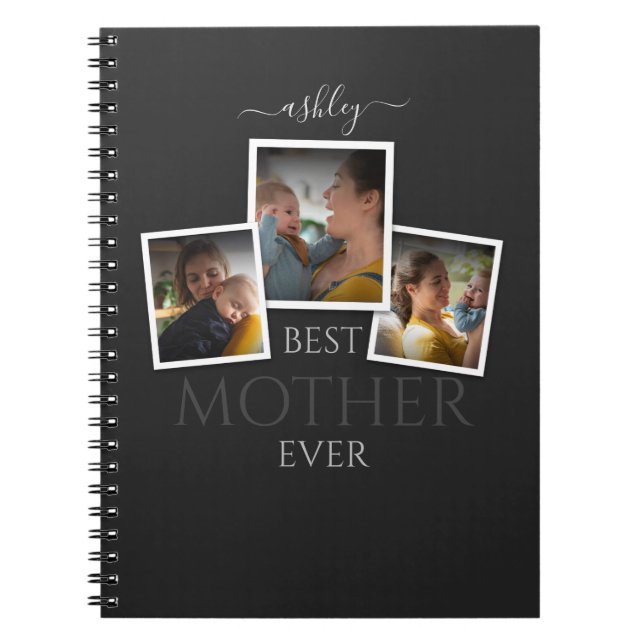 3 Photo Collage Mom Family Memorable Mother's Day Notebook (Front)