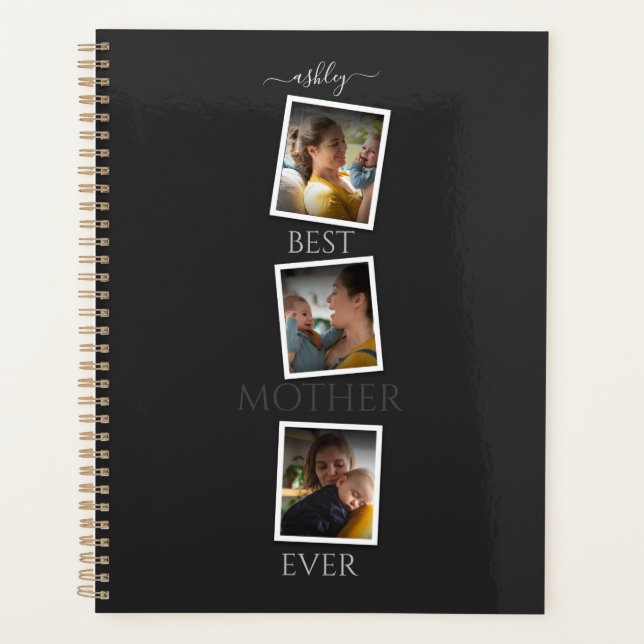 3 Photo Collage Mom Family Memorable Mother's Day Planner (Front)
