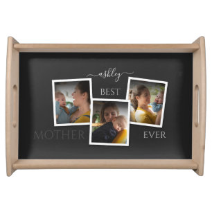 3 Photo Collage Mom Family Memorable Mother's Day Serving Tray