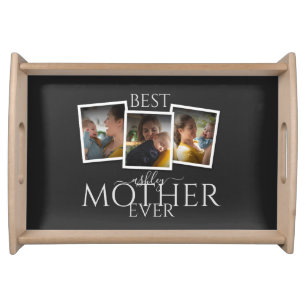 3 Photo Collage Mom Family Memorable Mother's Day Serving Tray