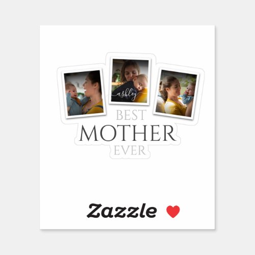 3 Photo Collage Mom Family Memorable Mothers Day Sticker