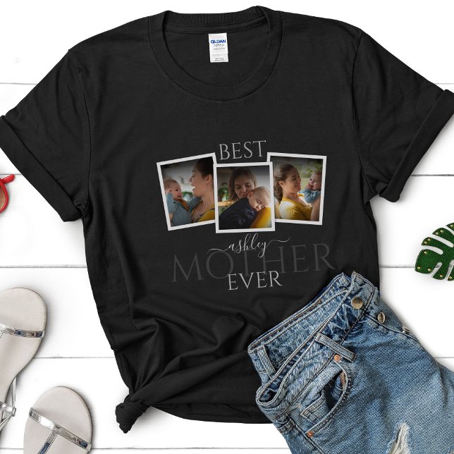 3 Photo Collage Mom Family Memorable Mother's Day T-Shirt (Creator Uploaded)