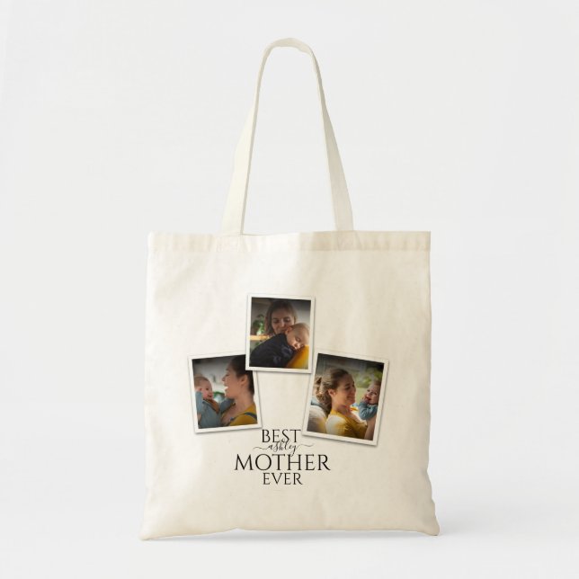 3 Photo Collage Mom Family Memorable Mother's Day  Tote Bag (Front)