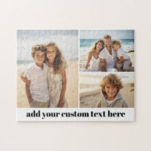 3 Photo Collage on with 1 Line of Script Text Jigsaw Puzzle