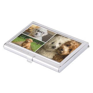 3 Photo Collage Personalized Business Card Case
