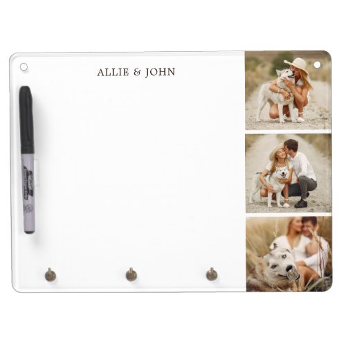 3_Photo Collage Personalized  Dry Erase Board With Keychain Holder