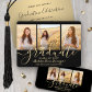 3 Photo Collage Script Black Gold Graduation Party Invitation