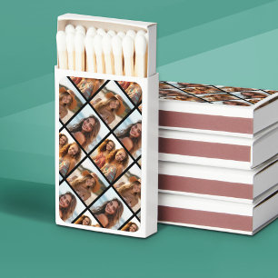 3 Photo Collage - Staggered Pattern - Black Matchboxes