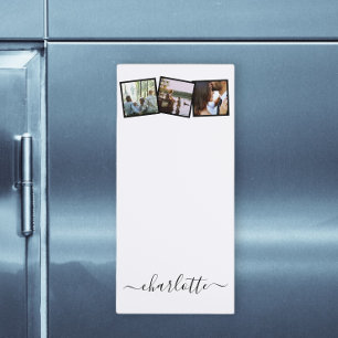 3 Photo Collage Template Personalized Magnetic Notepad