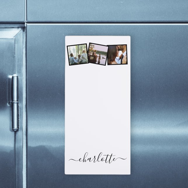 3 Photo Collage Template Personalized Magnetic Notepad (Creator Uploaded)