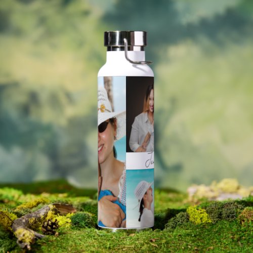 3 photo collage water bottle