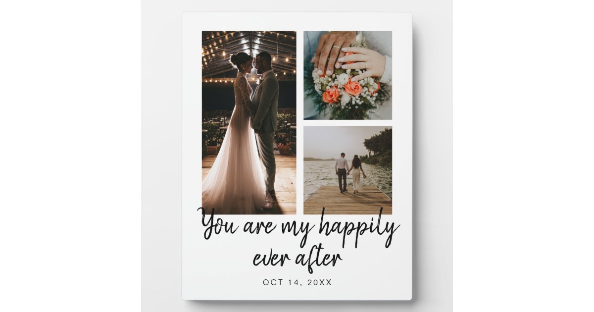 3 Photo Collage Wedding Anniversary Quote Plaque