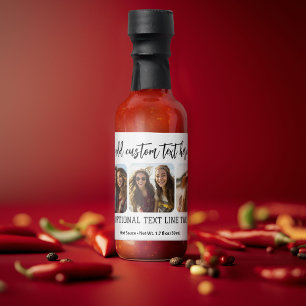 3 Photo Collage with trendy bounce script - white Hot Sauces