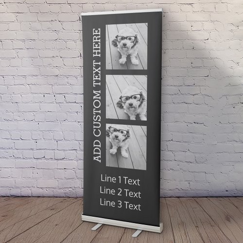 3 Photo Collage _ you can change background color Retractable Banner