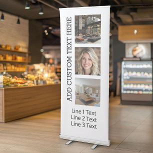 3 Photo Collage - you can change background color Retractable Banner