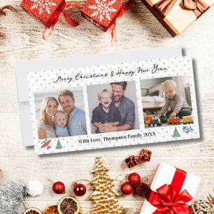 3 Photo Colorful Airplanes Christmas Tree Aviation Holiday Card