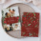 3 Photo Custom Message Red Botanical Christmas