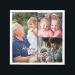 3-Photo Custom Party Napkins Personalized Text<br><div class="desc">Personalize these 3-photo party napkins with your photos and the text of your choice. Celebrate moms,  dads,  kids,  grandparents,  graduates and more. All text is customizable!</div>
