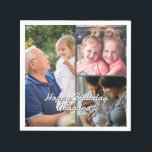 3-Photo Custom Party Napkins Personalized Text<br><div class="desc">Personalize these 3-photo party napkins with your photos and the text of your choice. Celebrate moms,  dads,  kids,  grandparents,  graduates and more. All text is customizable!</div>