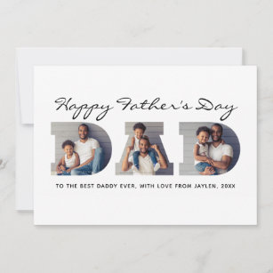 3-Photo "Dad" Cutout Personalized Father's Day Holiday Card