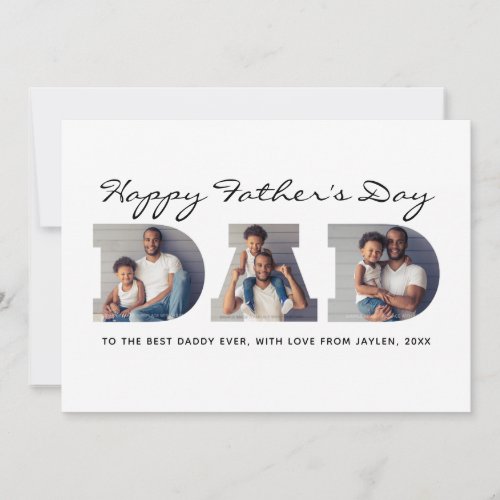 3_Photo Dad Cutout Personalized Fathers Day Holiday Card