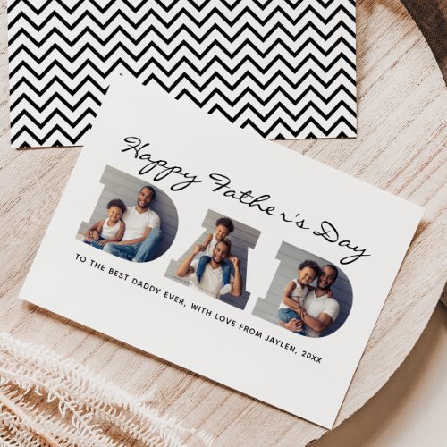 3_Photo Dad Cutout Personalized Fathers Day Holiday Card