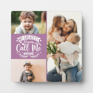 3 photo family collage mom keepsake mothers day plaque