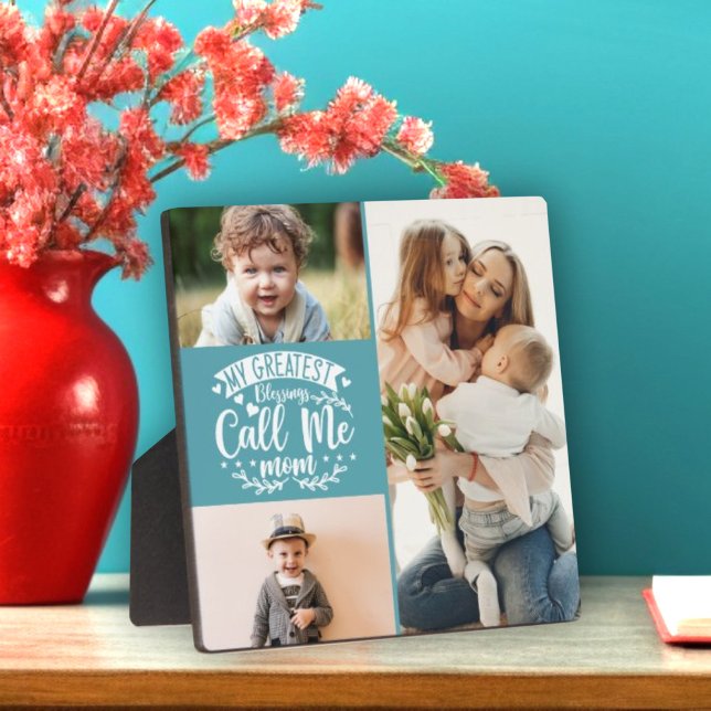 3 photo family collage mom keepsake mothers day plaque (Creator Uploaded)