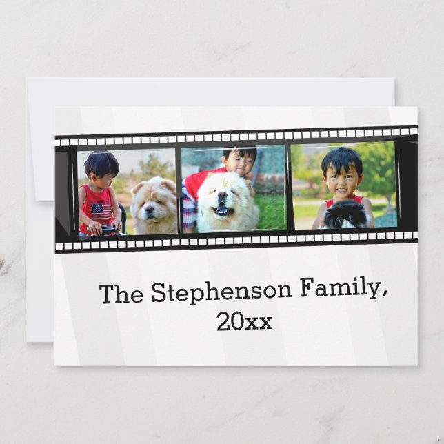 3-Photo film strip personalized photo Invitation (Front)