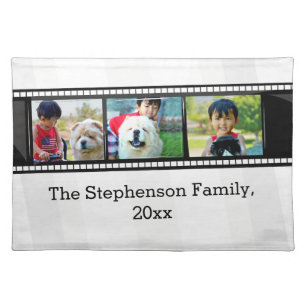 3-Photo film strip personalized photo Placemat