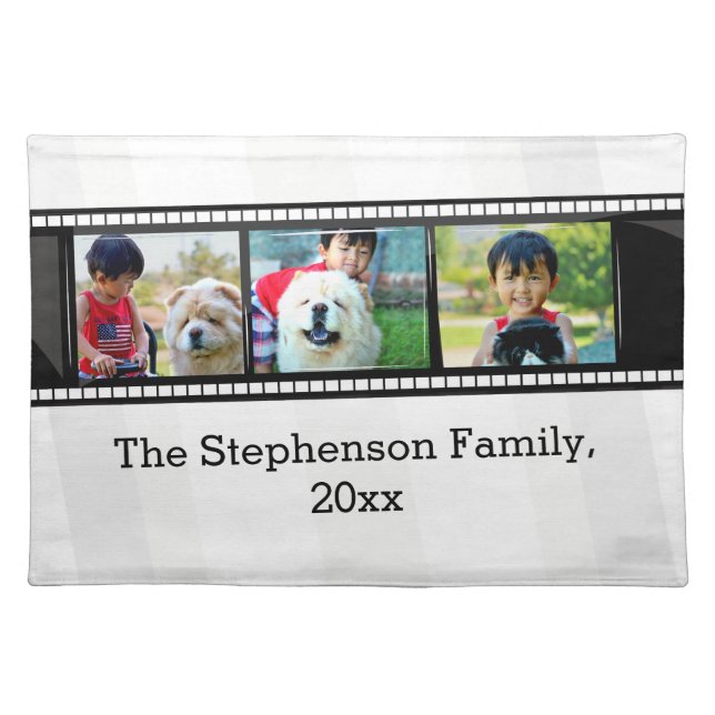 3-Photo film strip personalized photo Placemat (Front)