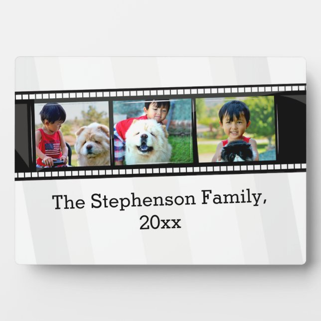 3-Photo film strip personalized photo Plaque (Front)