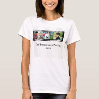 3-Photo film strip personalized photo T-Shirt