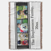 3-Photo film strip personalized photo Throw Blanket (Front Vertical)