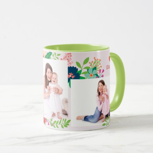 3 Photo Floral Mothers Day Coffee Mug