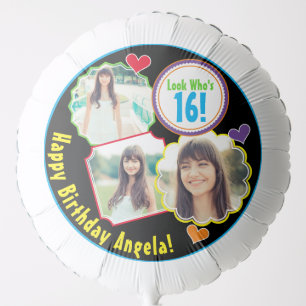 3 Photo Frame Add Your Own Custom Photo Birthday Balloon