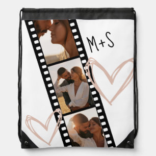 3 Photo Friends Couple BFF Trendy Film Minimalist Drawstring Bag
