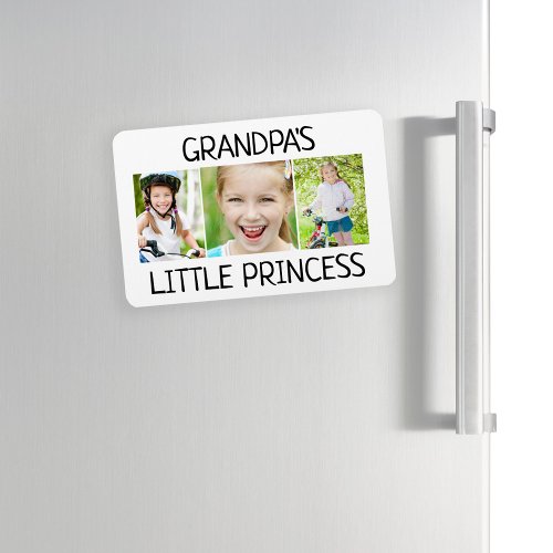 3 Photo Grandpas Little Princess Grandchild  Magnet