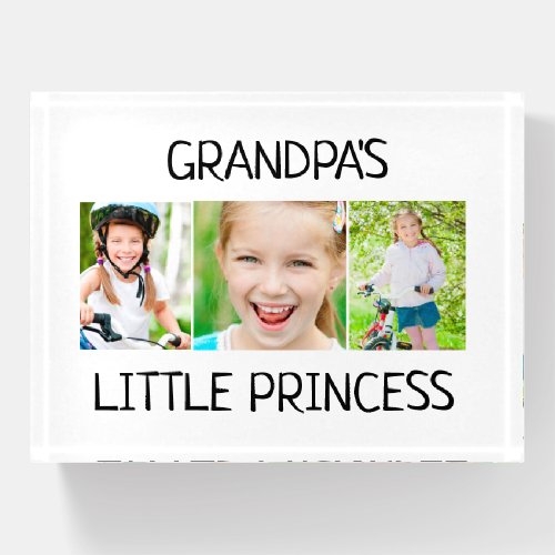 3 Photo Grandpas Little Princess Grandchild Paperweight