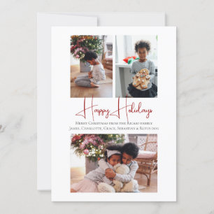 3 Photo Happy Holidays Christmas Gnome Holiday Card