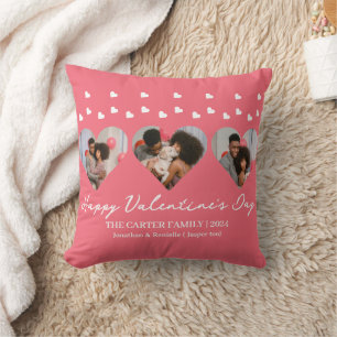 3 photo Heart collage valentines day couple Throw Pillow